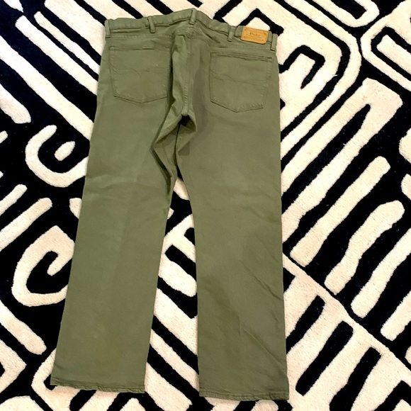 Men’s POLO RALPH LAUREN jeans olive green The Varick Slim Straight 40x30 - Picture 4 of 5